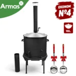 Komplekts krāsns ar skursteni un 16L uzbeku kazanu