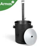 KOMPLEKTS PROFI №1 – Krāsns kazanam 40–80L ar skursteni + Uzbeku kazans 40L + plova karote + zupas kauss - Image 4