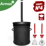 KOMPLEKTS PROFI №4 – Krāsns kazanam 80–110L ar skursteni + Uzbeku kazans 80L + plova karote + zupas kauss - Image 2
