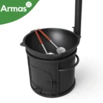 KOMPLEKTS PROFI №5 – Krāsns kazanam 80–110L ar skursteni + Uzbeku kazans 110L + plova karote + zupas kauss - Image 5