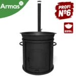 KOMPLEKTS PROFI №6 – Krāsns kazanam 225L ar skursteni + Uzbeku kazans 225L - Image 2