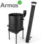 Krāsns kazanam 16–22L ar skursteni D44 cm, 3 mm - Image 7