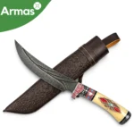 Узбекский национальный нож Пчак 285/160 - дамасская сталь, рукоять из кости