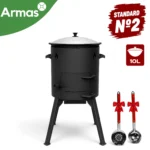 SET STANDARD №2 – Stove for 8–12L Kazan + Uzbek Kazan 10L + Skimmer + Ladle - Image 2